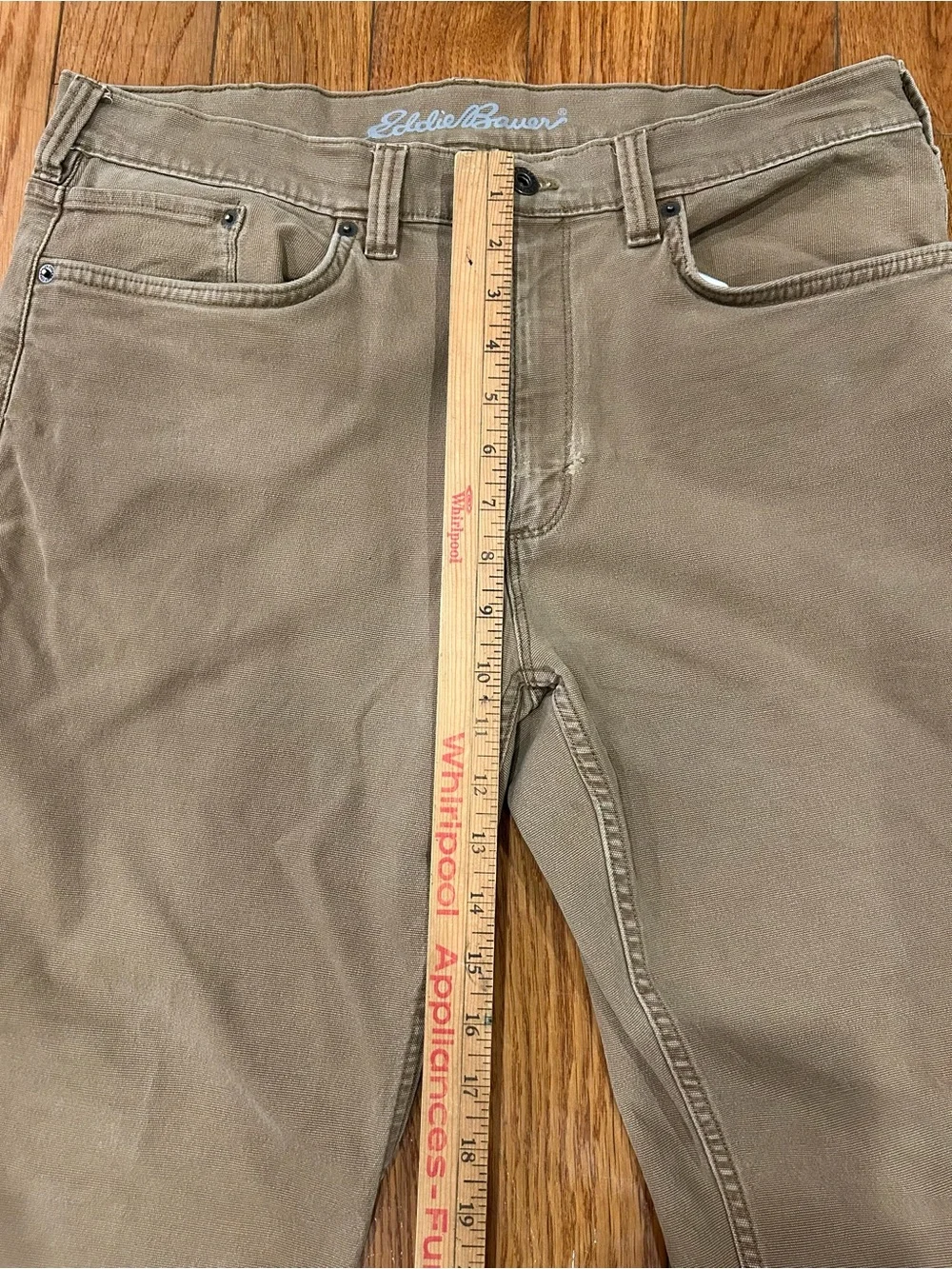Eddie Bauer Men's 36x30 Specialty Dyed Canvas Pants Straight Fit Khaki Brown